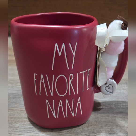 Rae Dunn | Dining | Rae Dunn My Favorite Nana Red Mug With Pom Pom Mug ...